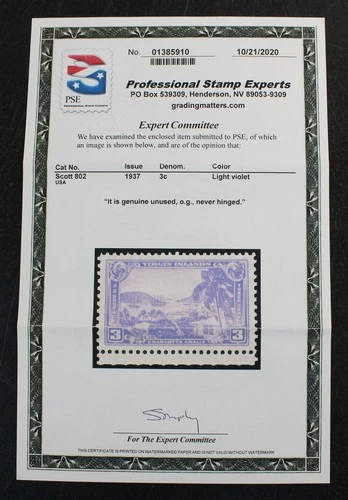 CKStamps: US Stamps Collection Scott#802 Mint NH OG PSE Cert