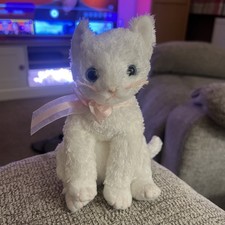 VGC Retired Ty Beanie Baby Fancy the White Cat Excellent Condition Rare VHTF