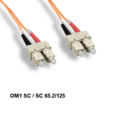 KNTK 50ft OM1 SC/SC Multi-Mode Fiber Cable 62.5/125 Duplex UPC Ethernet Data App