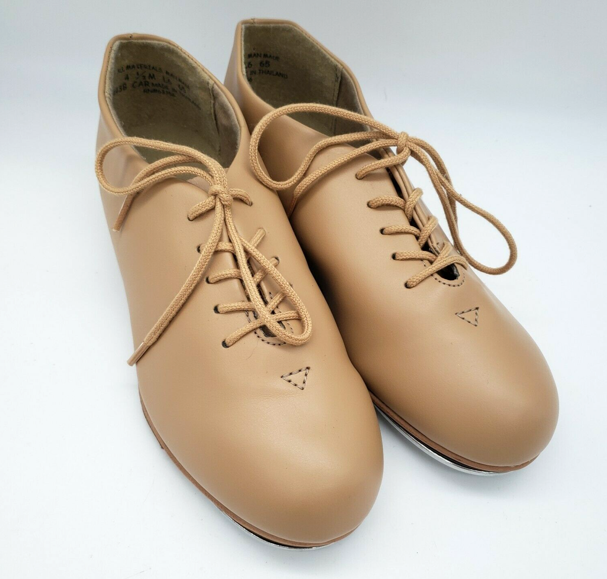 Tap Shoes Capezio Dance Shoes 443B Tele Tone Tap Tan Lace Up Size M