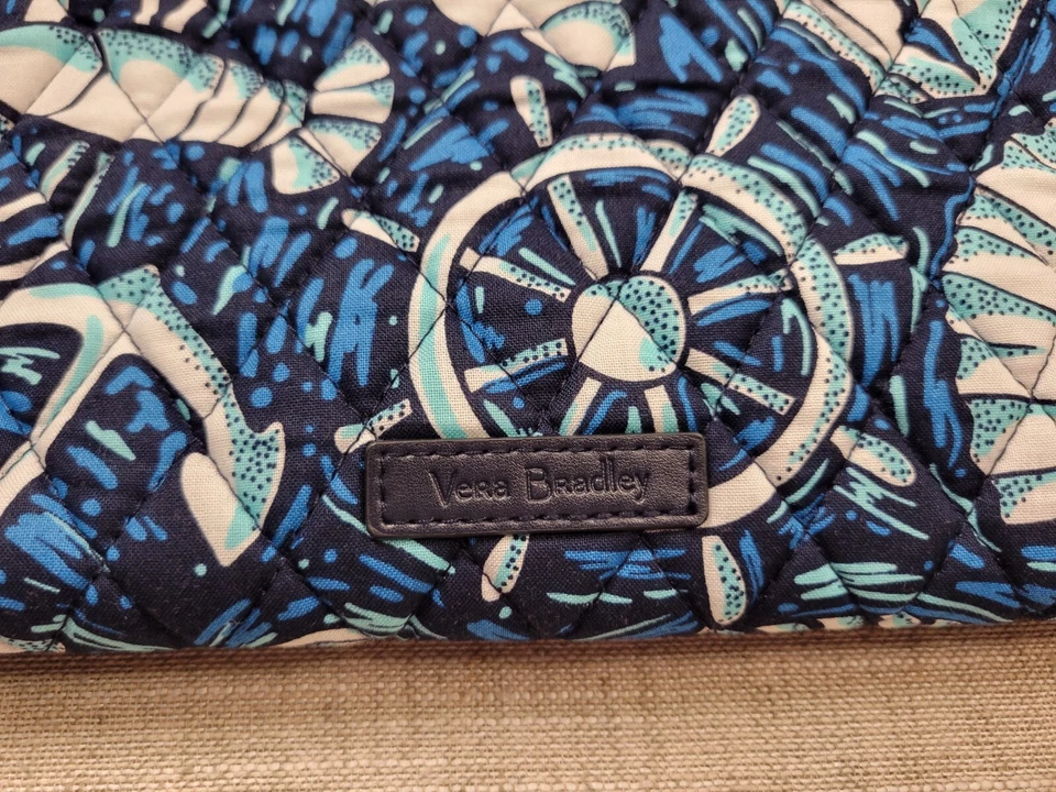 Bolso de mano Vera Bradley Grand Traveler Shore suficiente azul blanco náutico Foto 4 de 4