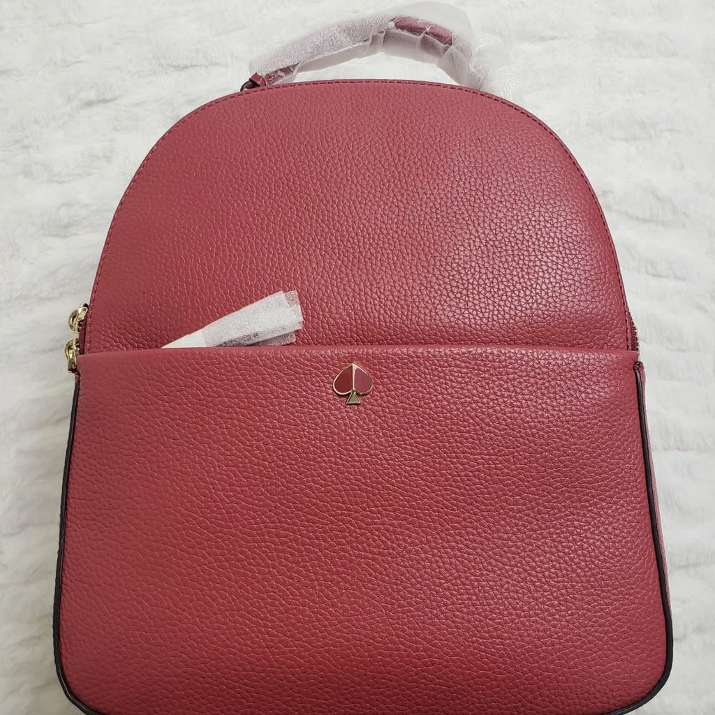 Kate Spade New York Jackson Coral Red Pebbled Leather Zipper Top Handle Backpack Kate Spade Jackson Small Red Leather Zip Top Backpack | eBay main image 4