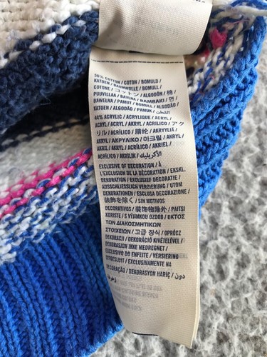 Abercrombie Sweater Girl Large Blue Striped Knit Pullover Round Neck Long Sleeve - Picture 11 of 18