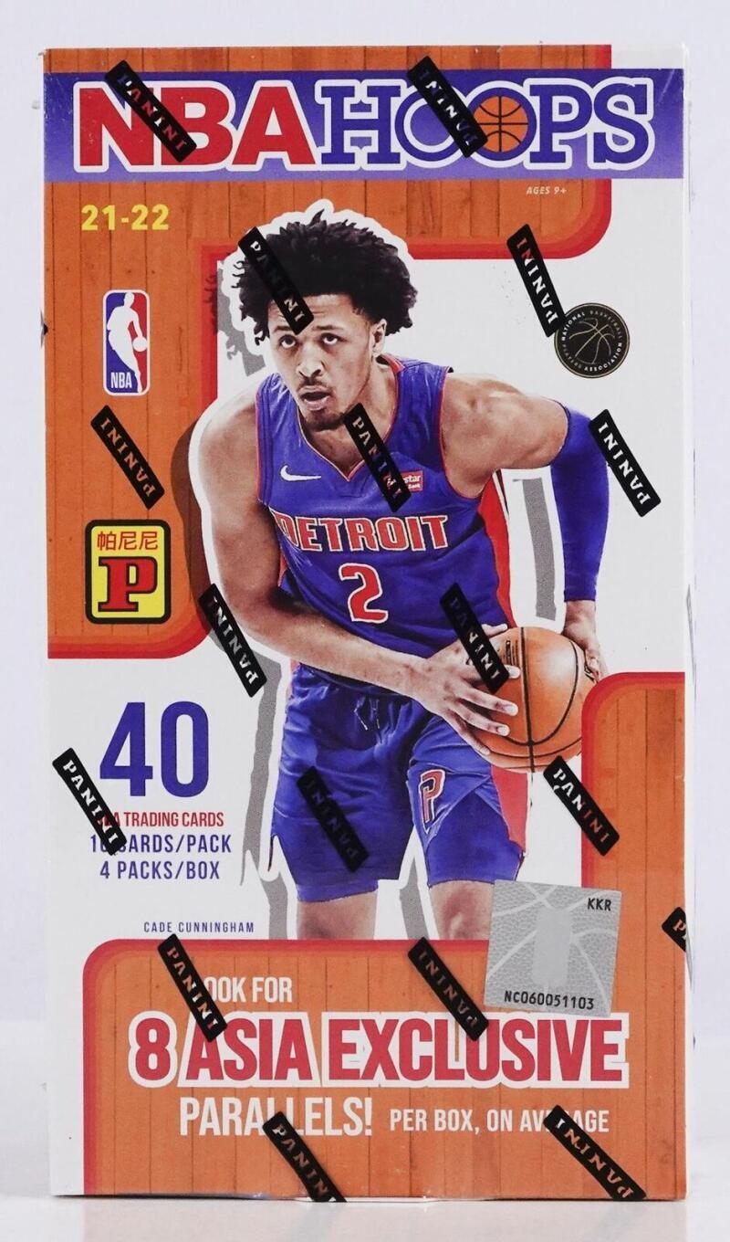 202122 Panini NBA Hoops Basketball Asia Tmall Box 4 Packs 10 Cards Per