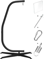 Hammock Swing Stand, Hanging C-Stand with Buckle and Spring Hook, for Indoor, Ou