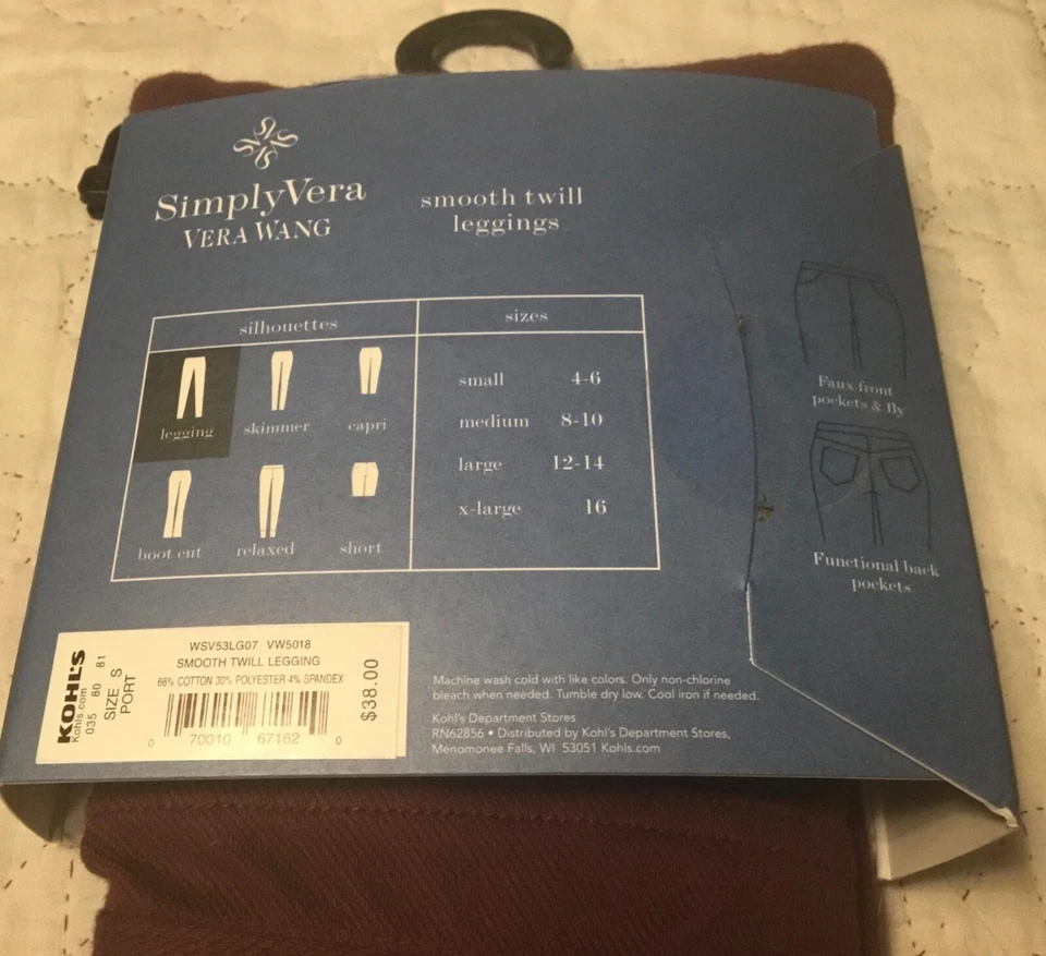 Leggings elásticos de sarga Simply Vera Wang Port con bolsillos traseros Foto 4 de 4