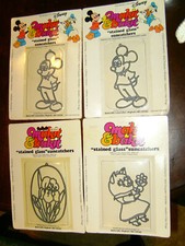 4 VINTAGE MAKIT  BAKIT DISNEY MICKEY X2 STAINED GLASS SUNCATCHER  2 OTHERS