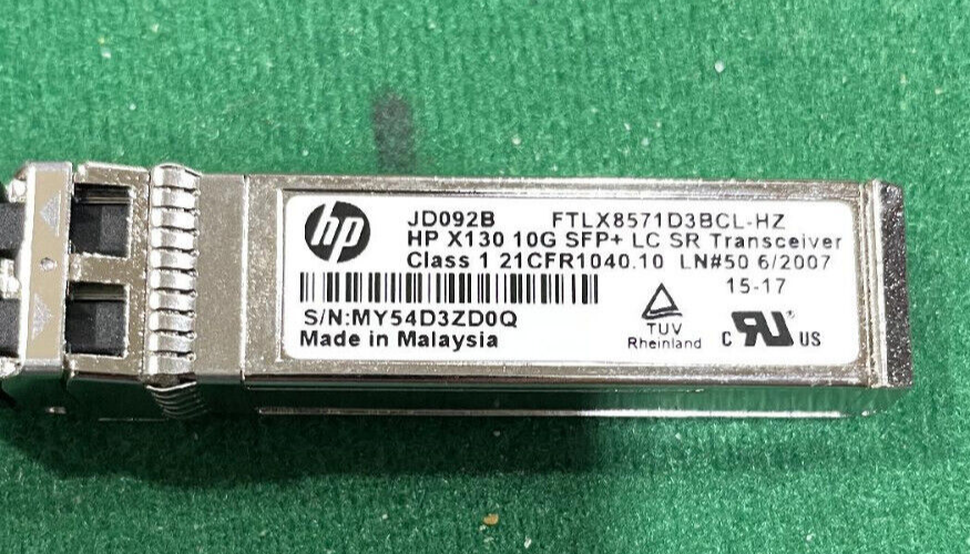 HP JD092B X130 10G SFP+ LC SR TRANSCEIVER