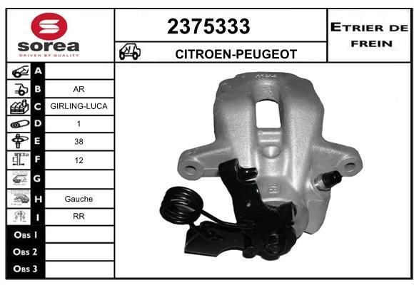 Étrier de frein haute performance thermique pour Citroën C5 III 2.0 HDi et 407 Peugeot