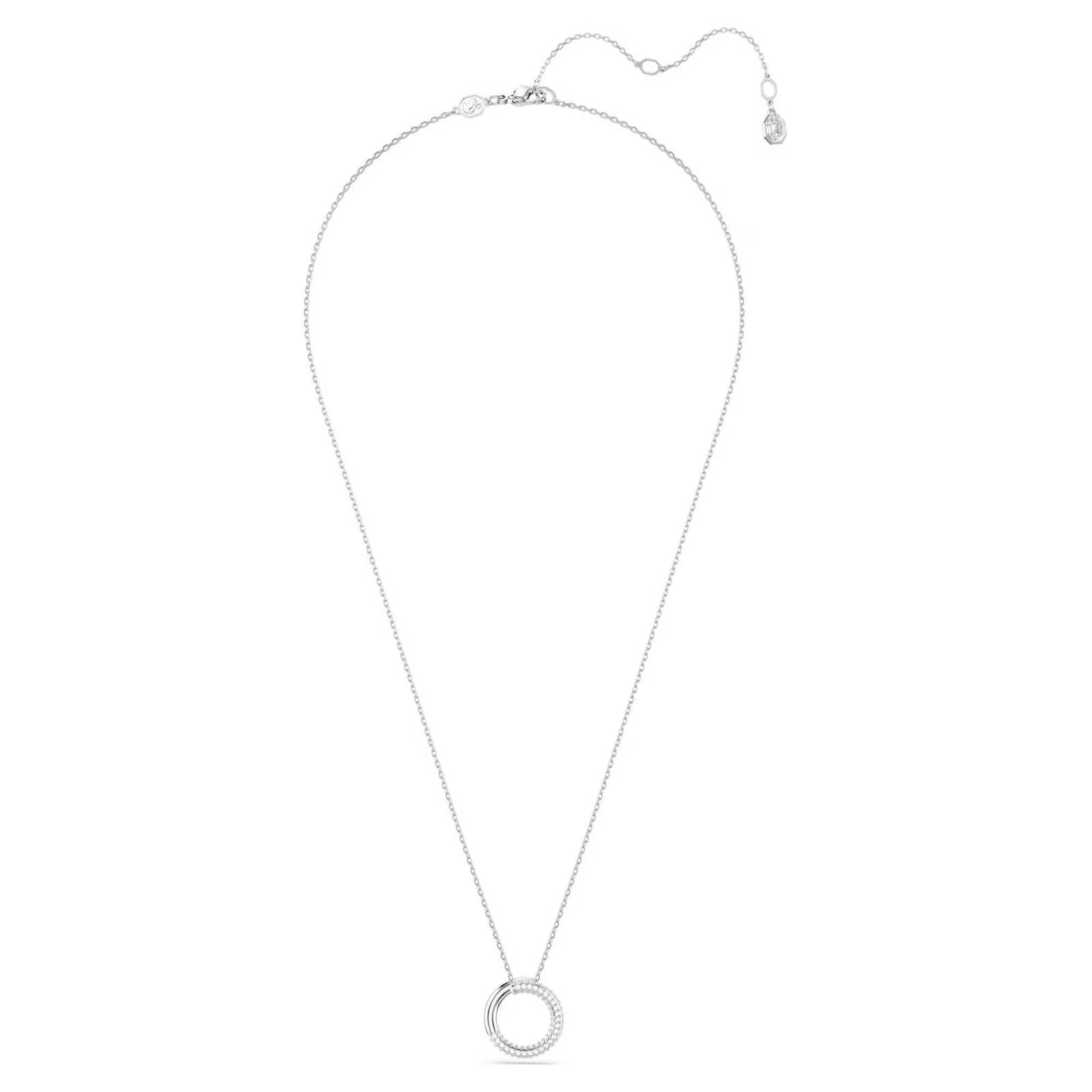 Collana Swarovski Dextera 5692737 necklace Pendente a cerchio Rodio