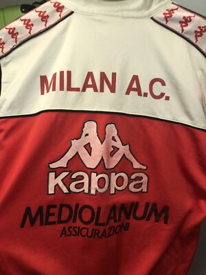 Vintage 1989/90 Kappa AC Milan Track Jacket Top Size Medium Italy
