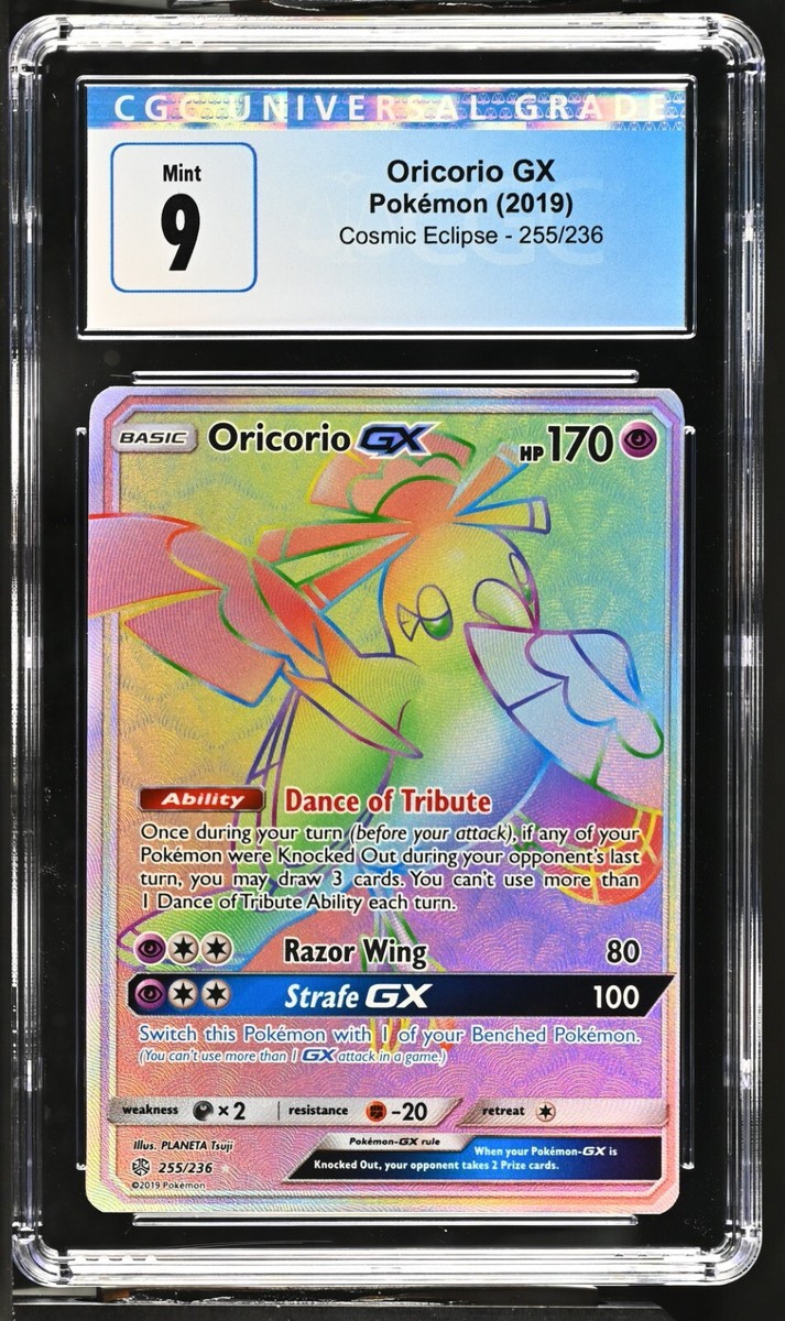 CGC Graded 9 Oricorio GX 255/236 Cosmic Eclipse Rainbow Secret