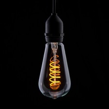 4W Dimmable LED ST64 Spiral Funky Filament Lamp ES, Yellow