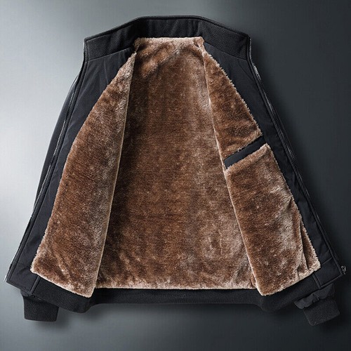Informal Hombres Chaqueta Forrada de Vellón Gruesa Invierno Cálida Cremallera Abrigo Manga Larga Prendas de abrigo - Imagen 4 de 15