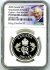 2023 $1 CANADA SILVER DOLLAR PROOF NGC PF70 UCAM KING CHARLES ROYAL CYPHER FR