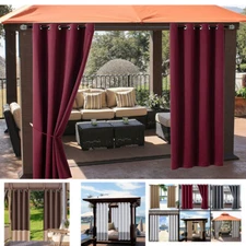 Extra Wide Outdoor Curtains for Patio Waterproof Blackout Sunblock Drapes Solid
