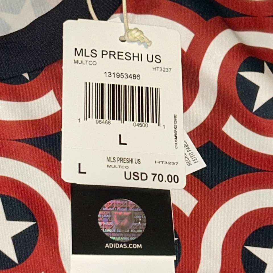 Adidas x Marvel Captain America x MLS Size L 4th Of July Soccer Shirt HT3237 - Image 3 of 4