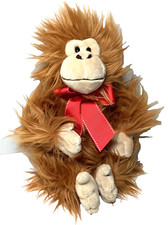 Aurora World 12" Orangutan Plush With Tags Red ribbon bow