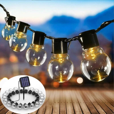 Solar Schnur Licht Leuchten Wasserdicht Glühbirnen Outdoor Garten Party 10-30LED - Bild 1 von 4