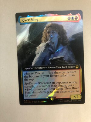 Doctor Who  MTG River Song # 1027 Surge Foil Extended Art Magic Card NM
