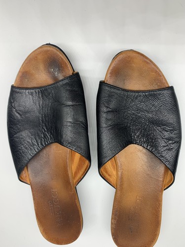 SESTO MEUCCI 7 M Black Leather Slide Open Toed Sandals Made in Spain Womens - Picture 4 of 8
