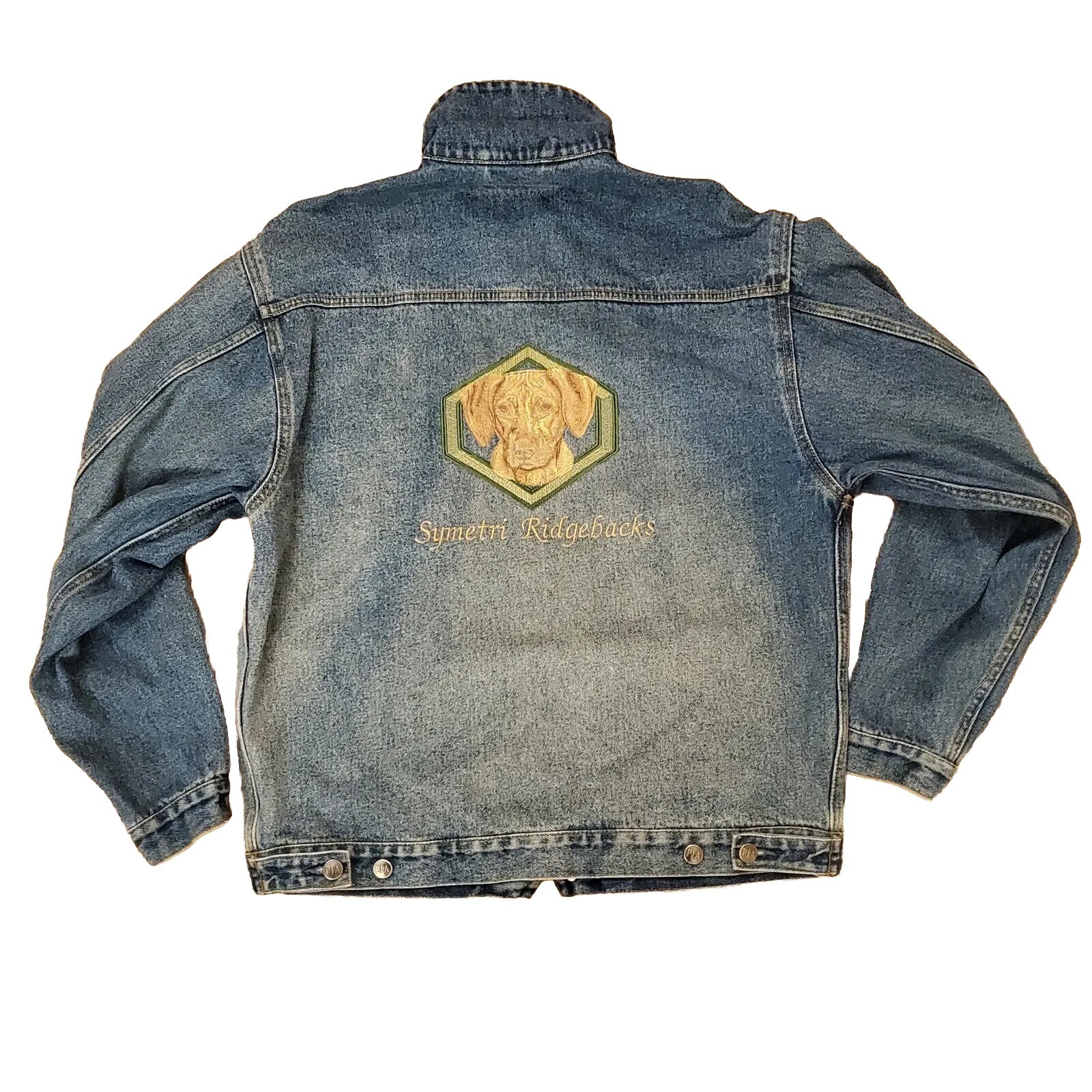 Embroidered Port Authority Denim Jacket Symetri Ridgebacks Dog Mens ...