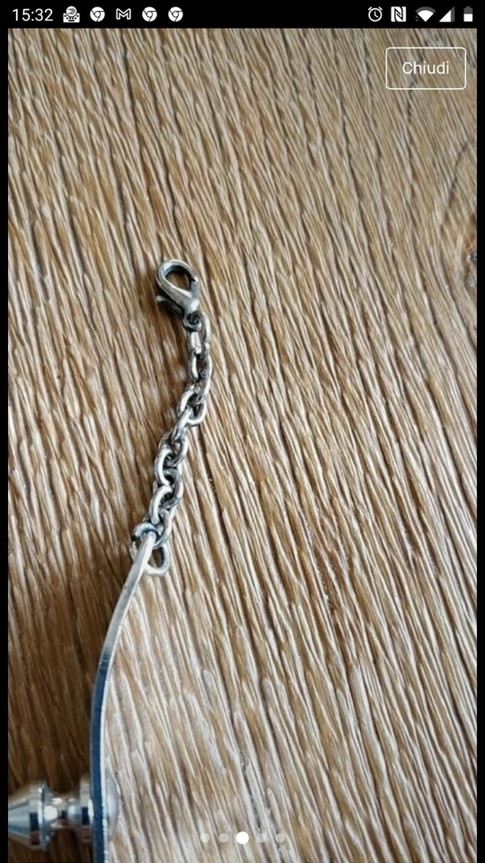 Collana collare di argento con punte di metallo - Immagine 3 di 4