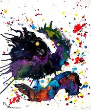 oeuvre tableau KSPERSEE peinture mixed abstrait toile chassis signe coté drouot