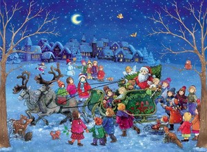 Immagini Di Babbo Natale Con La Slitta E Le Renne.Twilight Babbo Natale Slitta E Renne Card Calendario Dell Avvento A4 Con Busta Ebay