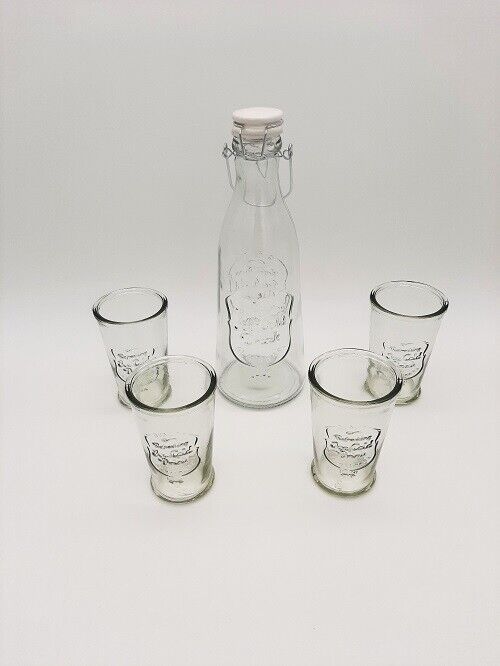 Trinkgläser Set mit Bügelverschluss Flasche Karaffe Gläser
