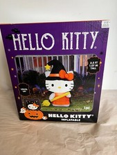 Hello Kitty Air Blown Inflatable 3.5 Ft Halloween Witch Lights Up 2024 New