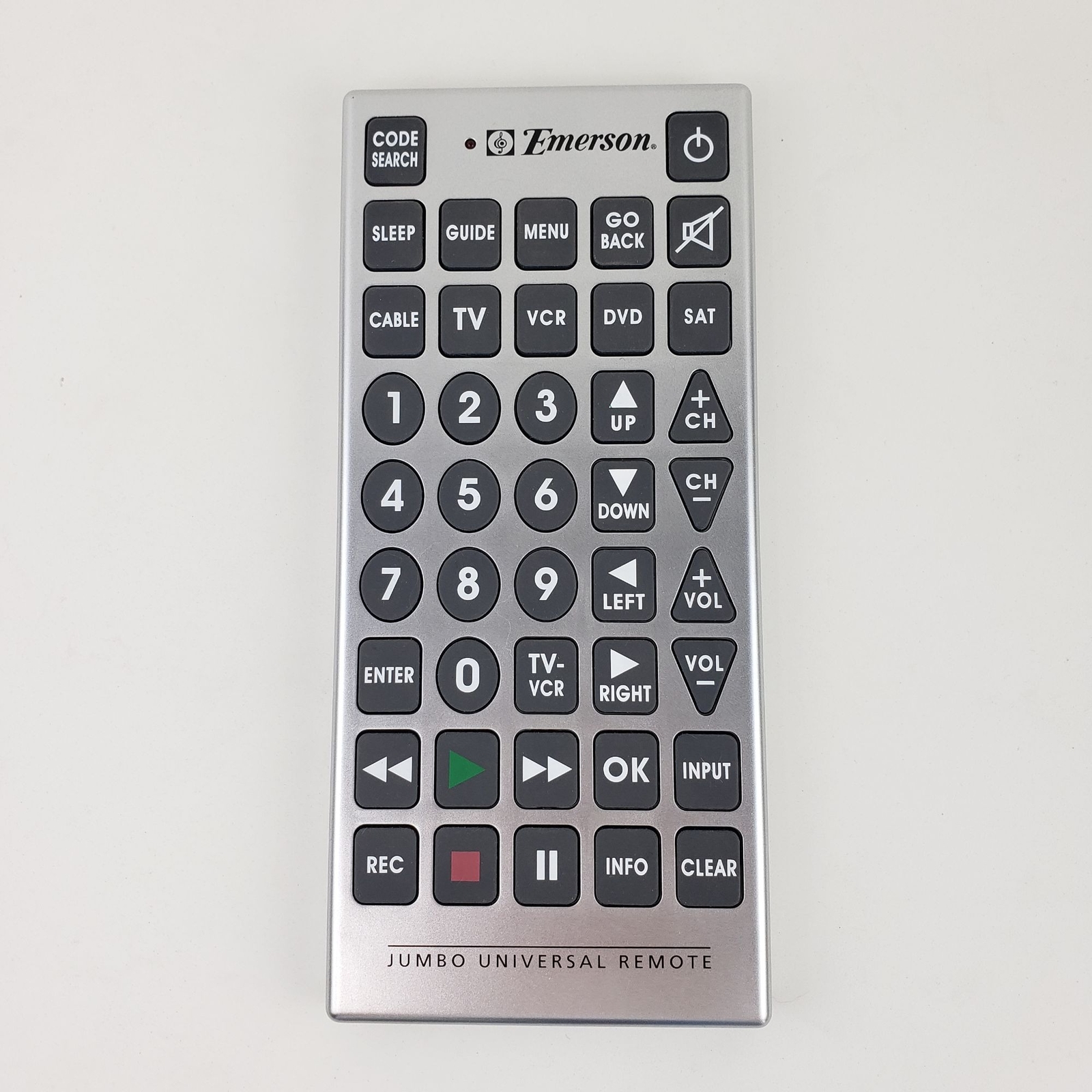 Control 11"x5" Large Buttons Easy Use Tv/vcr/dvd