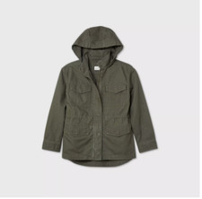 Womens Water Resistant Sturdy Pockets Sleeves Zipper Olive Anarok Xl Jacket New!