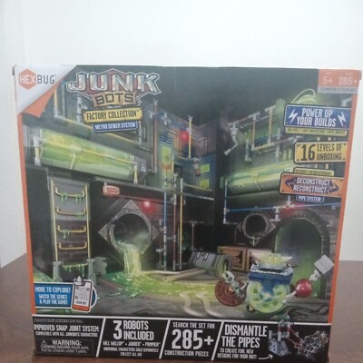 HEXBUG JUNKBOTS Factory Collection. Metro Sewer System. 285+ Pcs. NEW 