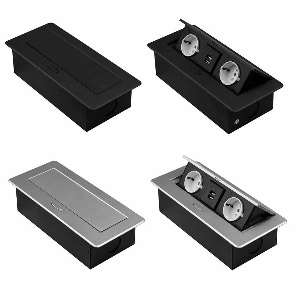 Steckdose Einbausteckdose USB LAN Tischsteckdose Boden Steckdose Fußboden 230V - Bild 4 von 4