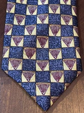 St Michael Mark & Spencer Blue Black 100% Silk Men’s Neck Tie Made In Uk