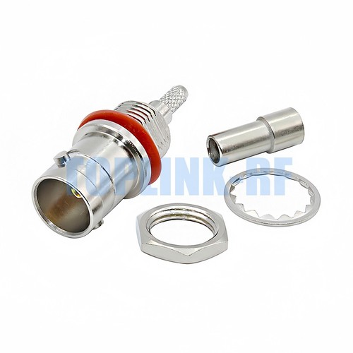 BNC Female Jack Nut Bulkhead Mount O Ring Crimp For LMR100 RG316 RG174 - Foto 6
