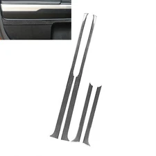 4PCS Real Carbon Fiber Interior Door Panel Strip Overlay Cover Fits 14-21 Tundra