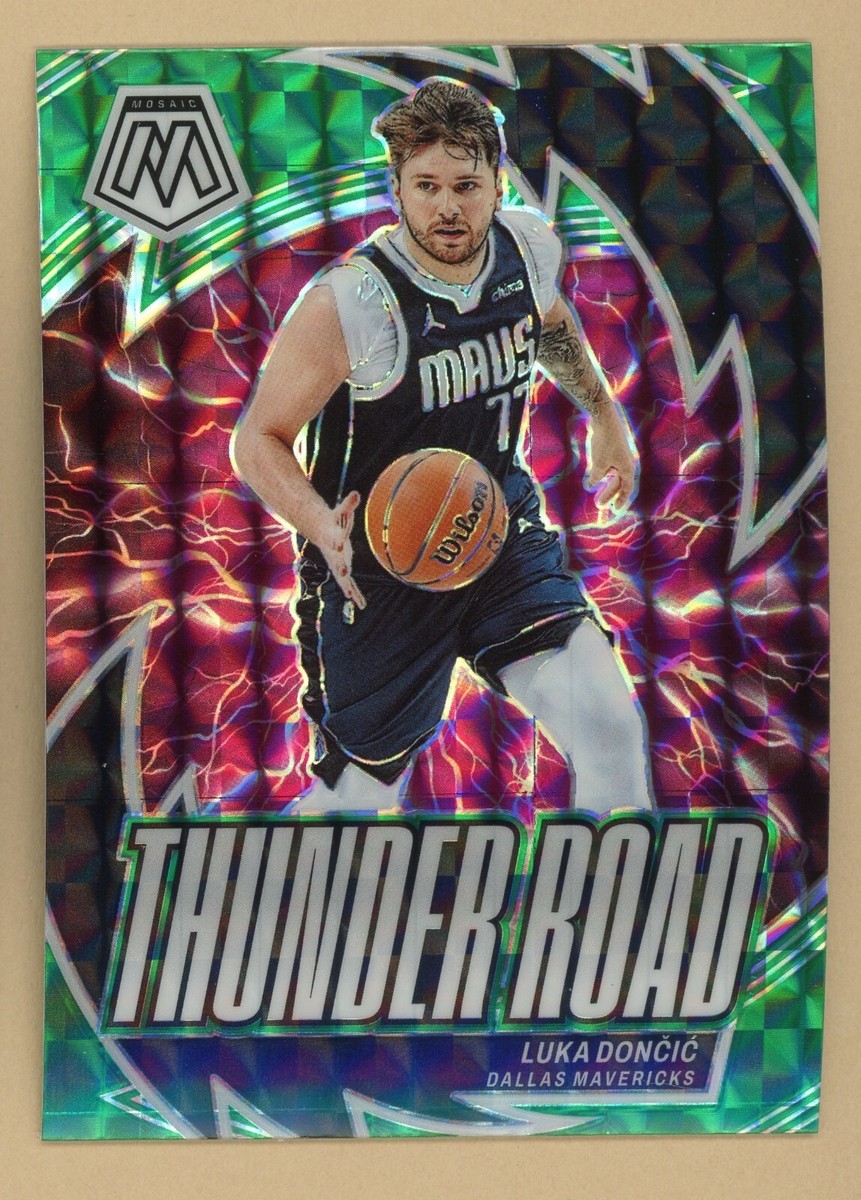Luka Doncic - 2023-24 Panini Green Mosaic Prizm Thunder Road - #20
