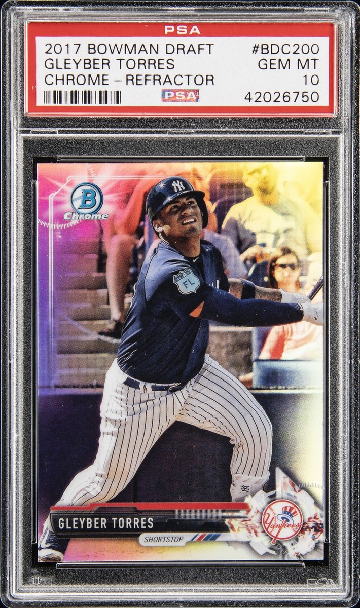 スポーツ選手 2017 bowman chorme torres refractor auto 2017 BOWMAN DRAFT CHROME-REFRACTOR #BDC200 GLEYBER TORRES