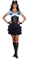 Womens Dreamgirl POLICE OFFICER Halloween Costume Small 4-6 Dress 3 Pc Set