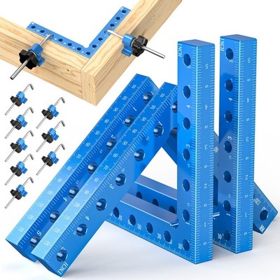 Professional 90 Degree Corner Clamp Set, CNC Aluminum Right Medium, Blue