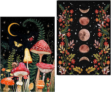 2 Pack Diamond Painting Kits for Adults,5D DIY Mushroom Forest Full Drill round