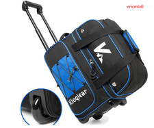 Double Roller 2 Ball Bowling Bag with Large Separate Shoe Compartment and Oversi