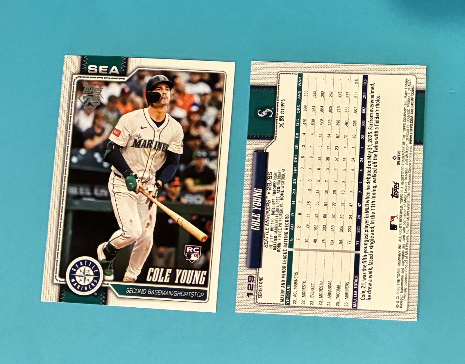 Cole Young Topps 2026 Topps #129 Rookie Mariners