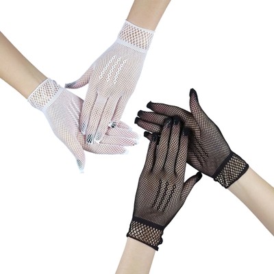 Breathable Evening Party Gloves Stretchy Fishnet Gloves for Wedding Ceremony