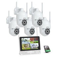 ANRAN 12" Monitor Wi-Fi Telecamera di Sorveglianza Set Esterno Metallo Telecamera 2 Audio 2TB