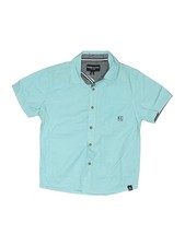 Kenneth Cole Boys Green Short Sleeve Button-Down Shirt 6