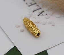 Matt Gold Oval Tube Spacer Beads, Sku LX38