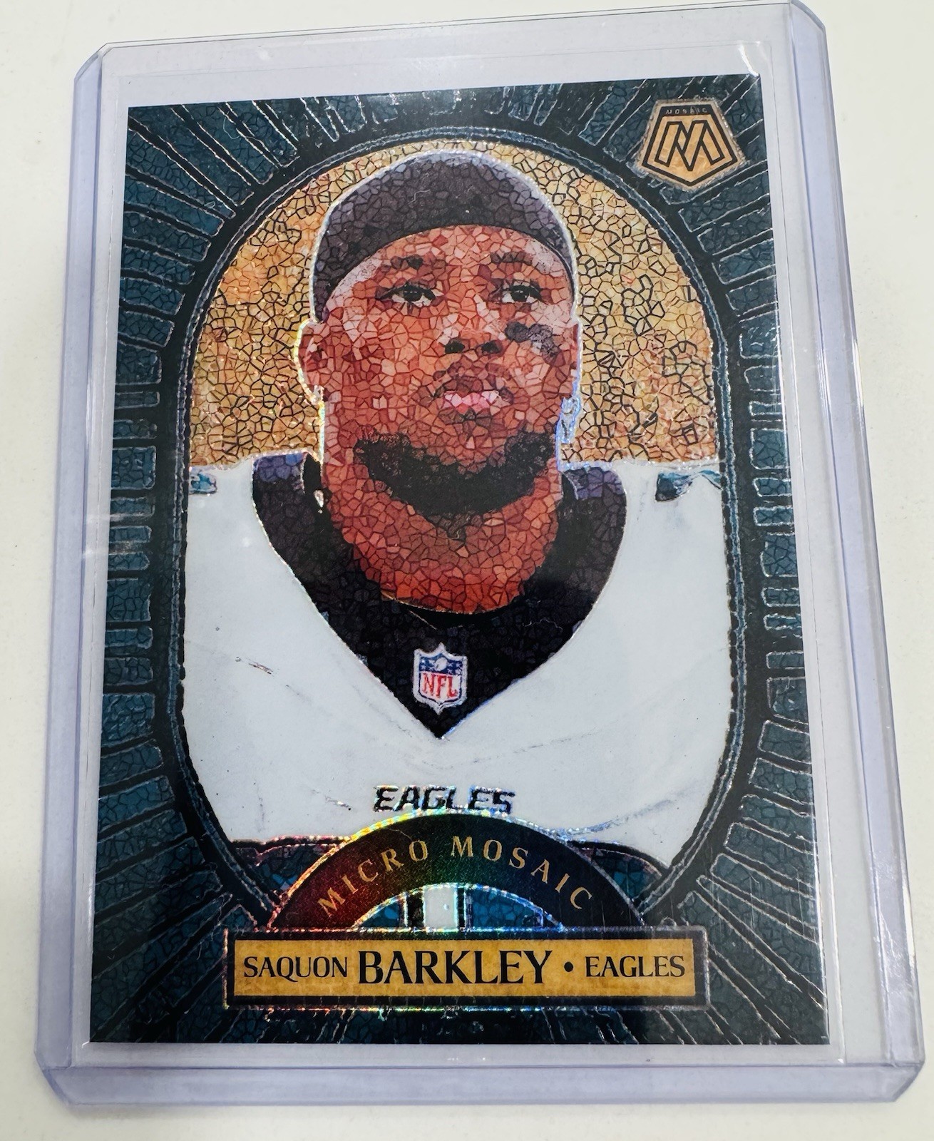 2025 Panini Mosaic Saquon Barkley #5 Micro Mosaic Prizm Eagles NFL Card